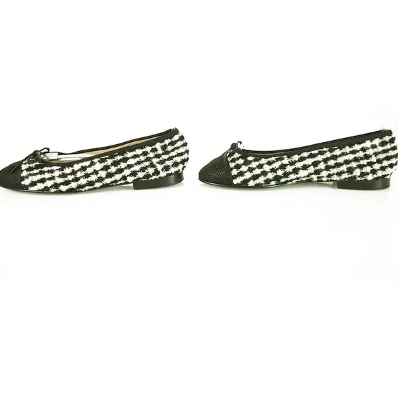 CHANEL Black and White Tweed Loafers ballerina flats NO OFFERS!!! - Picture 6 of 8